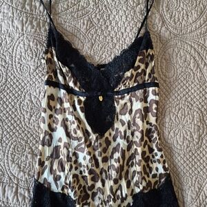 Marciano Leopard Print Chemise with Black Lace